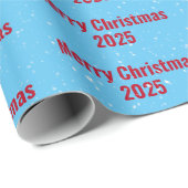 Weihnachten 2025 Text über Aqua Geschenkpapier (Rolleneckpunkt)