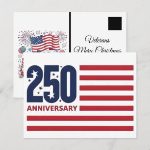 Weihnachten 2025 während des Semiquincentennials d Postkarte