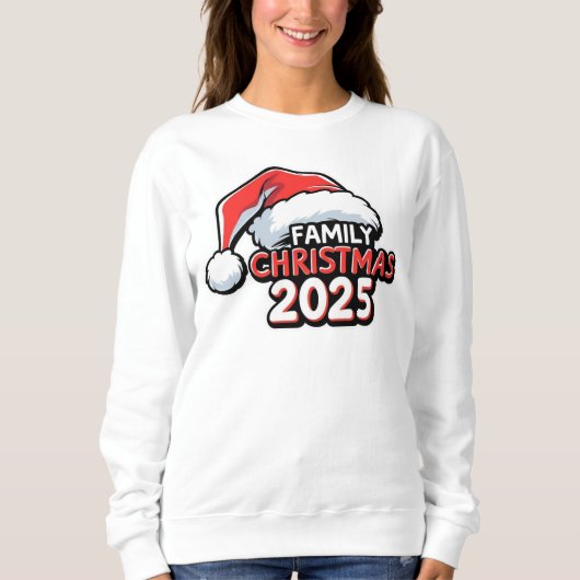 Weihnachten 2025 Weihnachtsmannmütze Sweatshirt (Vorderseite)