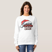 Weihnachten 2025 Weihnachtsmannmütze Sweatshirt (Vorne ganz)