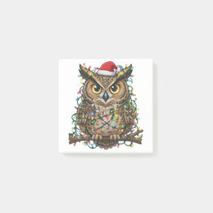Weihnachten 2026 Festliche Eule Feiertagsvogel  Post-it Klebezettel