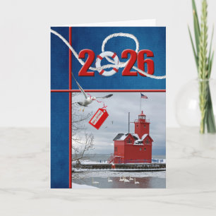 Weihnachten 2026 Große Rote Michigan Leuchtturm