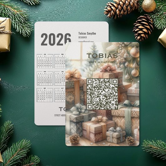 Weihnachten 2026 Kalender QR Code Business Card