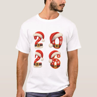 Weihnachten 2026 Santa Zahlen Paar T-Shirt Design