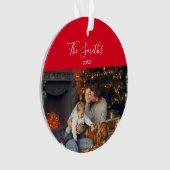 Weihnachten 202-fach Personalisiertes Foto Ornament (Vorderseite)