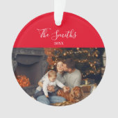 Weihnachten 202-fach Personalisiertes Foto Ornament (Vorderseite)