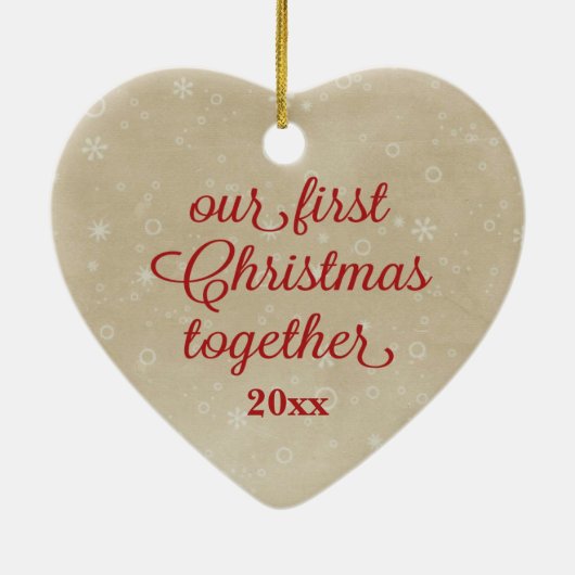 Weihnachten 20xx - Verheiratet & Merry Keramik Ornament (Hinten)