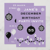 Weihnachten 24. Dezember Geburtstag Einladung (Vorne/Hinten)