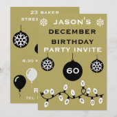 Weihnachten 24. Dezember Geburtstag Einladung (Vorne/Hinten)