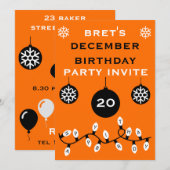 Weihnachten 24. Dezember Geburtstag Einladung (Vorne/Hinten)