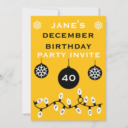 Weihnachten 24. Dezember Geburtstag Einladung (Vorderseite)