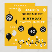 Weihnachten 24. Dezember Geburtstag Einladung (Vorne/Hinten)