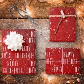Weihnachten 2 Editierbare Grüße Rot Weiß Geschenkpapier Set