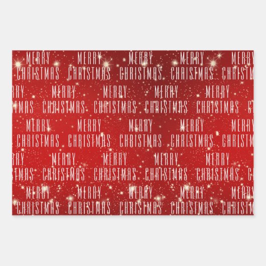 Weihnachten 2 Editierbare Grüße Rot Weiß Geschenkpapier Set (Vorderseite)