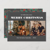 Weihnachten 2 Foto Aquarell botanische florale hol (Vorne/Hinten)