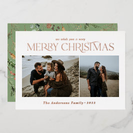 Weihnachten 2 Foto botanische Blumenfolie Folien Feiertagskarte