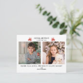 Weihnachten 2 Foto Collage Urlaub Postkarte (Stehend Vorderseite)