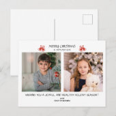 Weihnachten 2 Foto Collage Urlaub Postkarte (Vorne/Hinten)