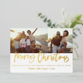 Weihnachten 2 Foto Gold Folien Feiertagskarte (Stehend vorne)