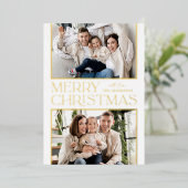 Weihnachten 2 Foto Gold Folien Feiertagskarte (Stehend vorne)