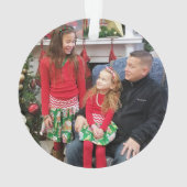 Weihnachten 2 Foto Kinder & Familiengeschenk klar  Ornament (Rückseite)
