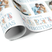 Weihnachten 2 Foto Süße Tier Typografie Geschenkpapier (Rolleneckpunkt)