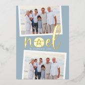 Weihnachten | 2 Foto Weihnachten Folien Feiertagskarte (Vorderseite)