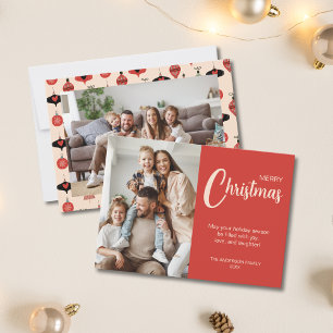 Weihnachten 2 Fotos Familie Rot
