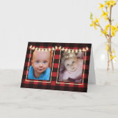 Weihnachten 2 Fotos individuell einstellbare Light Karte (Gelbe Blume)