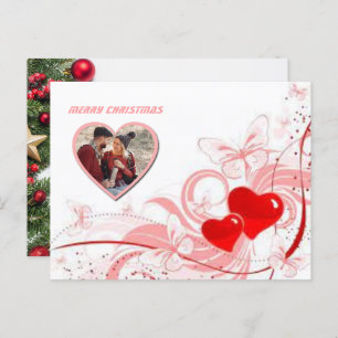 Weihnachten 2 Fotos Postkarte