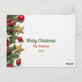 Weihnachten 2 Fotos Postkarte (Rückseite)