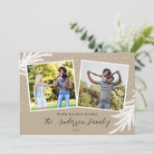 Weihnachten 2 Fotos Script Snow Tan (Stehend Vorderseite)