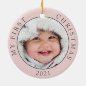 Weihnachten 2 Fotovorlage Urlaub Keramik Ornament (Hinten)