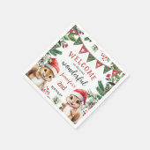 Weihnachten 2. Geburtstag Niedliches Winterhörnche Serviette (Ecke)
