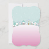 Weihnachten 2. Geburtstag Party Santa Snowman Rosa Einladung (Rückseite)