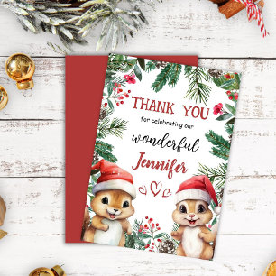 Weihnachten 2° Geburtstagskichhörnchen Danke Karte