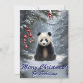 Weihnachten 2 Panda, Happy Holidays, Weihnachtskar Einladung (Vorderseite)