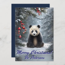 Weihnachten 2 Panda, Happy Holidays, Weihnachtskar