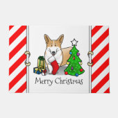 Weihnachten 2 Pembroke Welsh Corgi (rot 1) Baum Ni Fußmatte (Vorderseite)