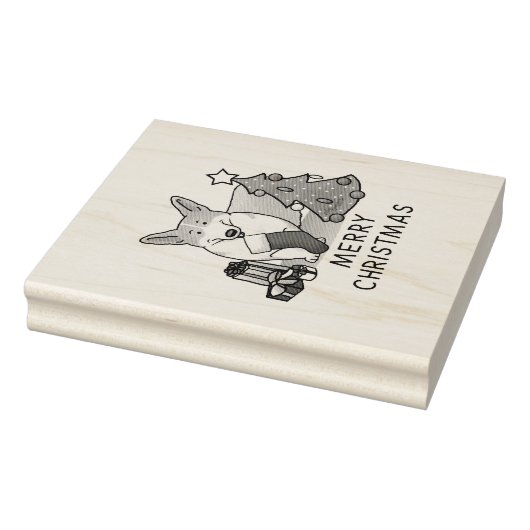 Weihnachten 2 Pembroke Welsh Corgi (rot 1) Baum Ni Gummistempel (Stempel)