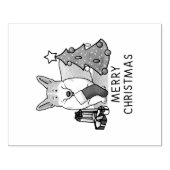 Weihnachten 2 Pembroke Welsh Corgi (rot 1) Baum Ni Gummistempel (Prägung)
