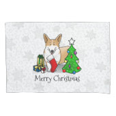 Weihnachten 2 Pembroke Welsh Corgi (rot 1) Baum Ni Kissenbezug (Vorderseite-Links)