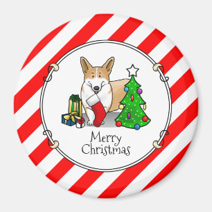 Weihnachten 2 Pembroke Welsh Corgi (rot 1) Baum Ni Magnet