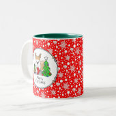 Weihnachten 2 Pembroke Welsh Corgi (rot 1) Baum Ni Zweifarbige Tasse (Vorderseite Links)