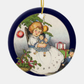 Weihnachten, 2 Viktorianische Kinderbilder Keramik Ornament (Vorne)