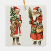 Weihnachten, 2 Weihnachtsmann Die Bilder schneiden Keramikornament (Vorderseite)