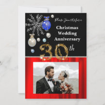 Weihnachten 30. Hochzeitstag Schwarz & Gold