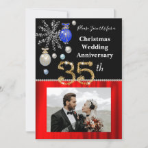 Weihnachten 35. Hochzeitstag Schwarz & Gold