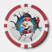 Weihnachten 3. Dezember Schneemann fügen Text Pokerchips (Vorderseite)