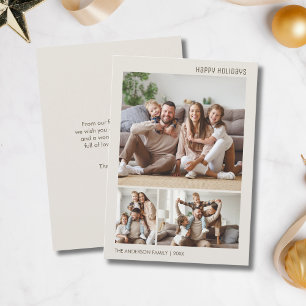 Weihnachten 3 Familienfotos Collage Minimalistisch